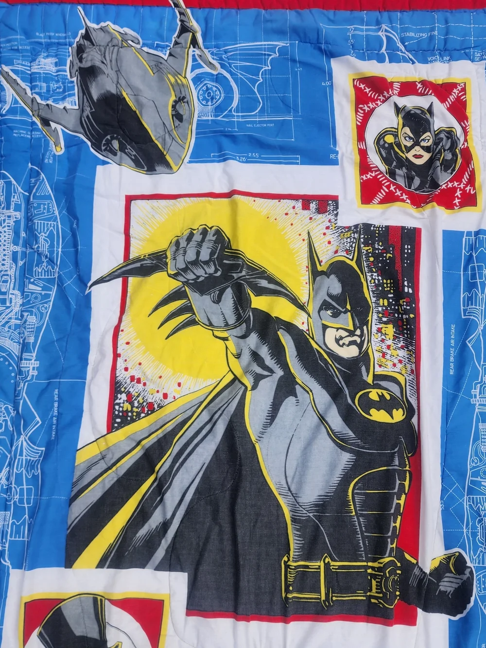 Vintage 1991 Batman Returns DC Comic Comforter Blanket, 84